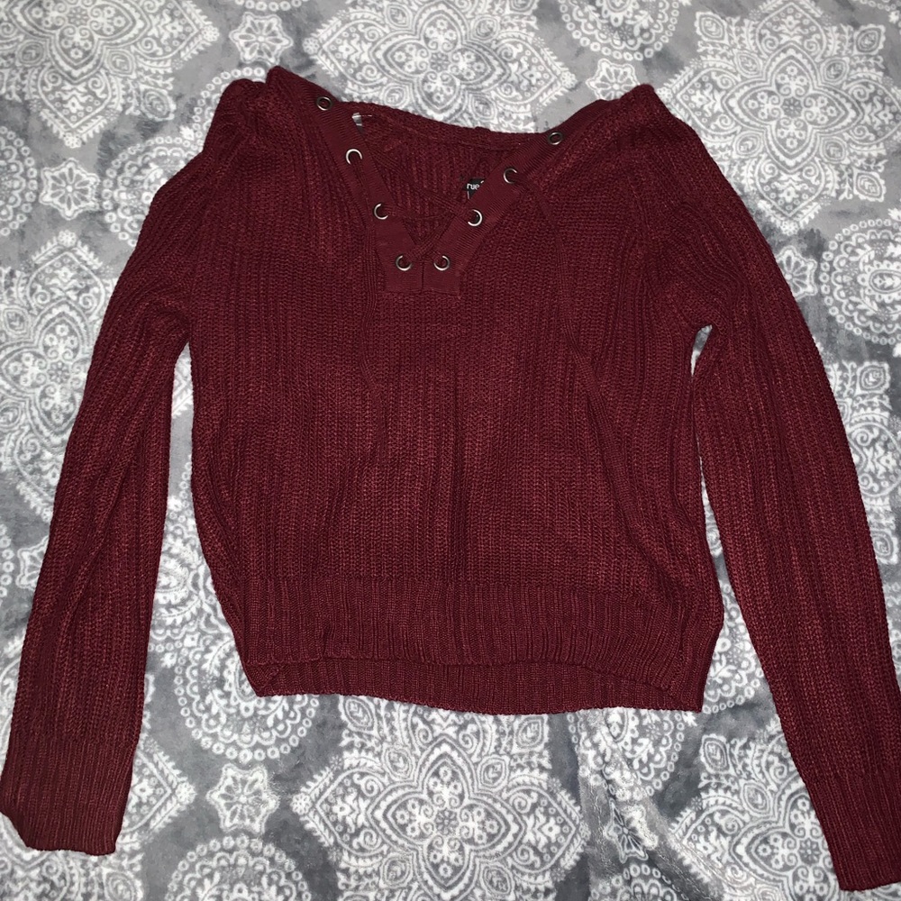 Red long sleeve sweater